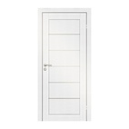 Полотно дверное Olovi Симпл, со стеклом, дуб белоснежный, б/п, б/ф (800х2000 мм)